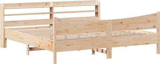 vidaXL Bedframe met hoofdbord massief grenenhout 180x200 cm