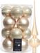 Decoris kerstballen - 16x stuks - 8 cm - champagne - glas