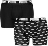 PUMA Hommes 2-Pack Boxer Everyday Logo Print Noir