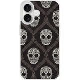 Apple iPhone 16 Floral skull Verstevigd hoesje met sublimatie bedrukking