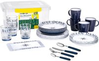 Brunner - Camping Serviesset - Blue Ocean - All Inclusive - 36 delig - Melamine - Vaatwasserbestendig - BPA-vrij