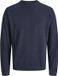 JACK&JONES - JJCOLE KNIT CREW NECK - Homme - Pull en maille - L - Coupe ample - Bleu marine - Polyester/Coton