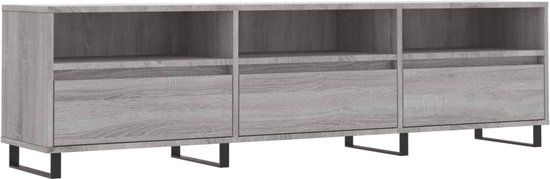 vidaXL Tv-meubel 150x30x44,5 cm bewerkt hout grijs sonoma eikenkleurig