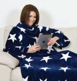 Lavatelli Kanguru 1164 fleece deken voor tweepersoonsbed, polyester, blauw, 230 x 230 cm