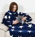 Lavatelli Kanguru 1164 fleece deken voor tweepersoonsbed, polyester, blauw, 230 x 230 cm