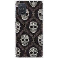 Samsung Galaxy A71 floral skull bedrukt siliconen hoesje