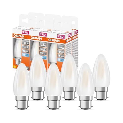 OSRAM LED STAR B40 LED Candle Bulb - B22D - 470lm - 4000K - 6-Pack