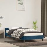 vidaXL Bedframe zonder matras, fluweel, donkerblauw, 90x200 cm