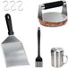 Set complète Smash Burger sans marque avec presse à burger en acier inoxydable, grande spatule de grill et outils de barbecue pour usage intérieur et extérieur