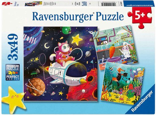 Ravensburger Animal Explorers Legpuzzel - 3x49 Stukjes