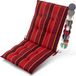 Beautissu Sun-NL Premium Lage Rugleuning Kussen 100x50 cm Rood Gestreept