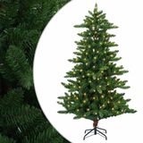 vidaXL Sapin de Noël artificiel 120 cm 150 LED Blanc chaud PVC et Métal Vert