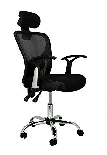 La Silla EspaÃ±ola De Spaanse stoel ronde bureaustoel met hoofdsteun 66 x 62 x 125 cm zwart