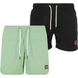 Urban Classics Block 2Pack Zwemshorts - XXL - Groen/Zwart