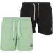 Urban Classics Block 2Pack Zwemshorts - XXL - Groen/Zwart