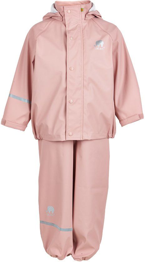 CELAVI Regenpak kinderen - Zacht roze - maat 120 (116-122cm)