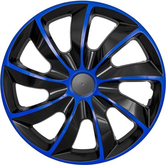 4-delige NRM QUAD 15" Blauw-zwart wieldoppen - Set van 4
