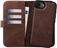Rosso Elite iPhone 17e / 16e Hoesje met MagSafe Book Case Echt Leer Bruin