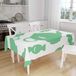 Bonamaison Tafelkleed, Anti-Mold, Sneldrogend, Waterdicht, 100% Polyester Tafellaken, Petroleum Groen, Wit, 140 x 160 Cm