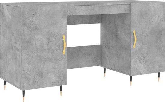 vidaXL Bureau 140x50x75 cm Betongrijs Bewerkt Hout