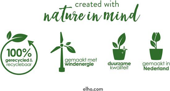 Elho Green Basics Composter 200L - Compostbak voor Moestuin - 100% Gerecycled Plastic - L 66.6 x B 65.0 x H 72.5 cm - Blad groen