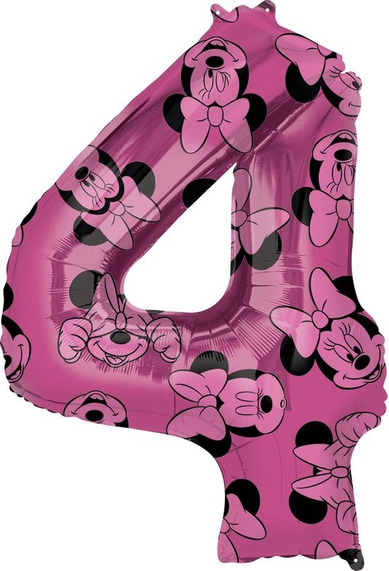 - Minnie Mouse Helium Ballon Cijfer 4 66cm leeg