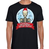 Bellatio Decorations Fout Kerst shirt / t-shirt - Last Christmas i gave you my heart - zwart voor heren - kerstkleding / kerst outfit L