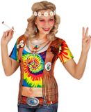 Widmann Hippie Kostuum T-Shirt Hippie Helen High Vrouw Small / Medium Carnaval kostuum Verkleedkleding
