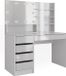 Vicco Dressing table set with stool Sherry, White, 120 cm with mirror shelf and LED light string