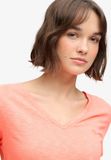 Superdry Studios Slub T-shirt met Borduursel Dames Koraal