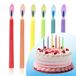 Decoraparty 6 kaarsen met kleurrijke vlam, voor kinderverjaardagen, feesten, decoratie van was, kaarsen met kunststof houders voor cake, cupcakes, hoogte 6 cm (set van 6 stuks)