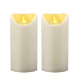 CANDLE IDEA 2 STKS 3 "x6" Waterdichte Outdoor Batterij Werkt Vlamloze LED Pillar Kaarsen met Timer Flickering Plastic Hars Elektrische Decoratieve Licht voor Lantaarn Patio Tuin Huisdecoratie Party Bruiloft Decoratie