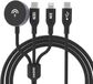 Dudao A12Max+ câble de charge 3-en-1 avec chargeur pour Apple Watch, iPhone 12/13/14, 1,2 m, transparent