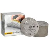 Mirka Iridium Premium schuurpapier Ø 125mm klittenband 89-gaats, korrel 500, 100 st/Voor het schuren van verf, plamuur, grondverf, hout, staal, minerale toeslagen, kunststof