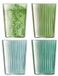 Unyqoos® Set van vier elegante groene drinkglazen met kleurrijk design voor elke gelegenheid