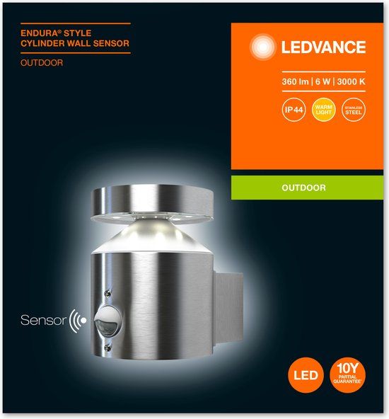 LEDVANCE ENDURA STYLE CYLINDER - Buitenlamp - 3000K - Warm wit - Metaal - IP44