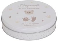 Atmosphera Coffret Cadeau de Naissance - Kit d'Empreintes de Mains et Pieds pour Bébé avec Ours en Peluche - Beige