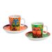 Gilde set van 4, espressobekers, "Fantastic Felines", porselein, meerkleurig