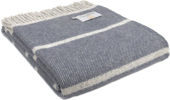 Tweedmill Wollen Plaid - Gestreept - Blauw - 150x183cm