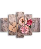 Homemania Wandfoto, Nature, 5 stuks, Valentine's Day-from Living, meerkleurig, 95 x 0,3 x 60 cm HM205MDF037, MDF