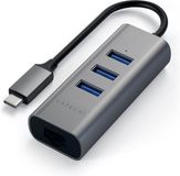 Satechi Type-C 2-in-1 3 Port USB 3.0 Hub en Ethernet space grijs