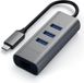 Satechi Type-C 2-in-1 3 Port USB 3.0 Hub en Ethernet space grijs