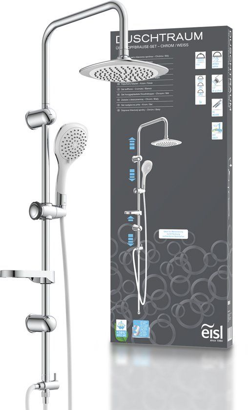 EISL DUSCHTRAUM Hoofddouche Set - Chroom-Wit | 203mm Hoofddouche