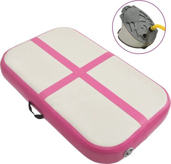 vidaXL Gymnastiekmat - Opblaasbaar - met pomp - 60x100x20 cm - PVC - Roze