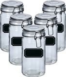 Zeller Weckpotten/inmaakpotten - 10x - 750 ml - glas - met beugelsluiting - incl. etiketten