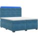 Maison Exclusive Lit boxspring exclusif avec matelas et tête de lit bleu, dimensions 200 x 200 cm, revêtement en velours