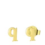 Lucardi Dames Plated oorbellen letter Q