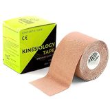 KALAHARI Kinesiology Tape met eBook toepassingen in het Nederlands – Kinesiologie Tape met hoge kleefkracht en bestand tegen water en zweet – Kinesio voor sport en revalidatie 5cm x 5m, BEIGE
