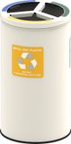 Alda Ronde witte Recycling prullenbak 3x25L - Geel - Blauw - Groen