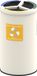 Alda Ronde witte Recycling prullenbak 3x25L - Geel - Blauw - Groen